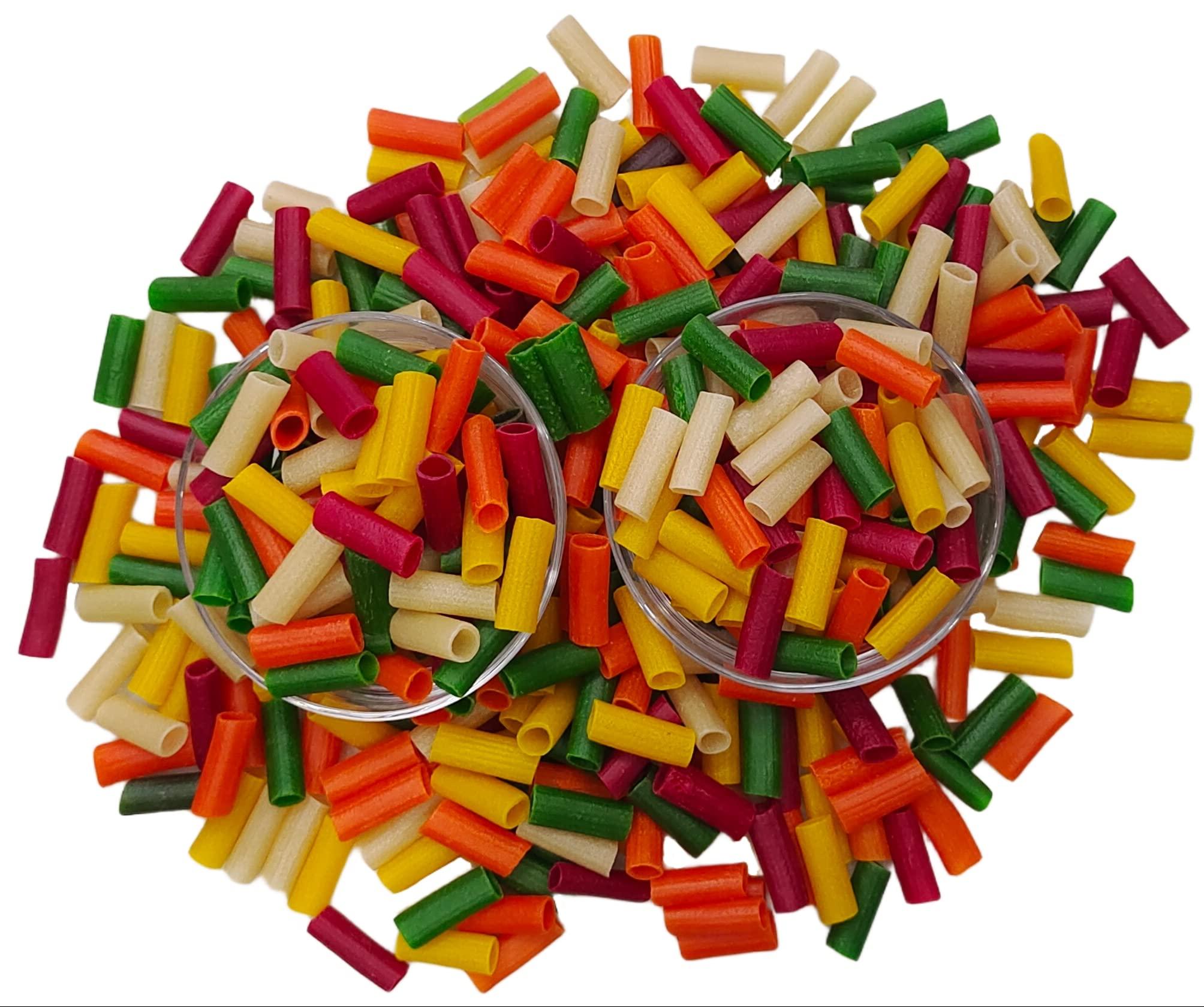 GUMBAZ GUMBAZ Colourful Fingers Fryums Pack, Colourful Pipe fryums, Ready to Fry Papad Snacks, Finger fryums (250gm)