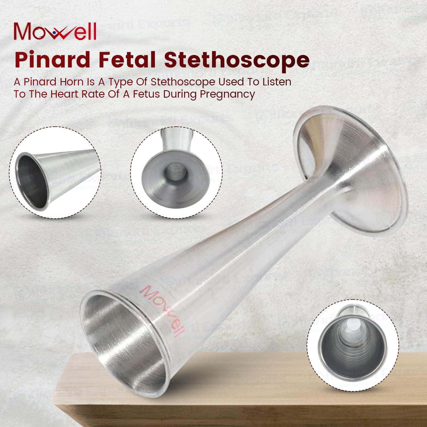 Mowell Mowell Fetoscope Foetal Pinard Plastic Stethoscope/Pinard Aluminium Stethoscope Gyna Instrument (silver)