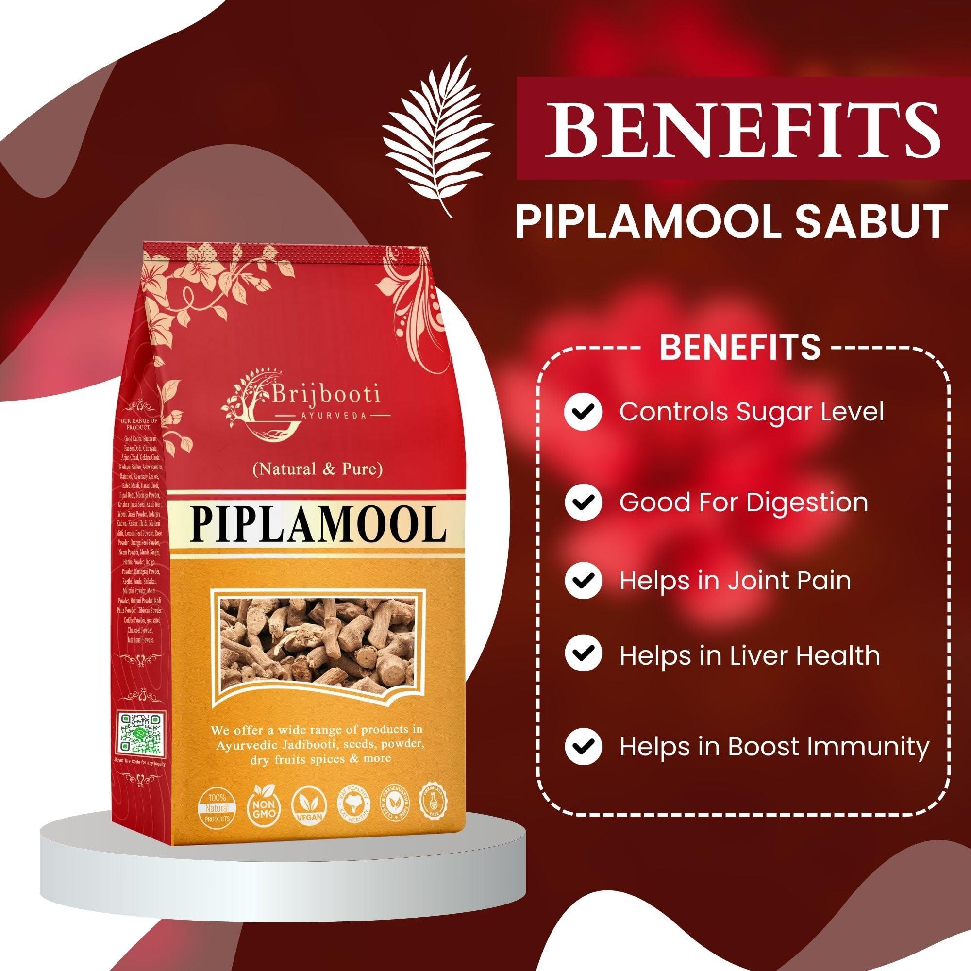 BrijBooti Brijbooti Pipla Mool (400 gm) | Piplamool Dampa | Piplamool | Peepla Mool