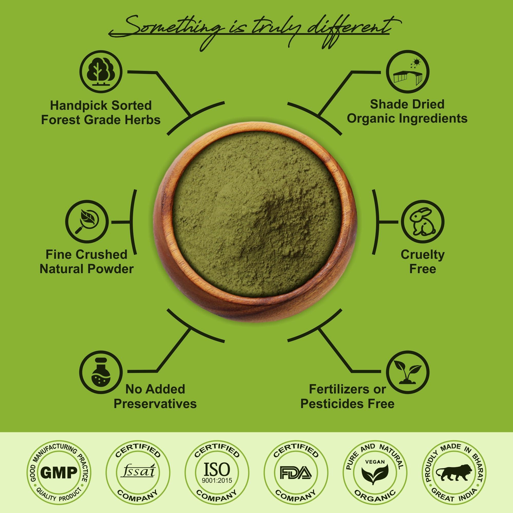 IYUSH IYUSH Herbal Ayurveda Organic Wheat Grass Plus Moringa + Spirulina + Alfalfa + Barley Grass + Ashwagandha And Amla Multivitamin Superfood Powder - 100Gram