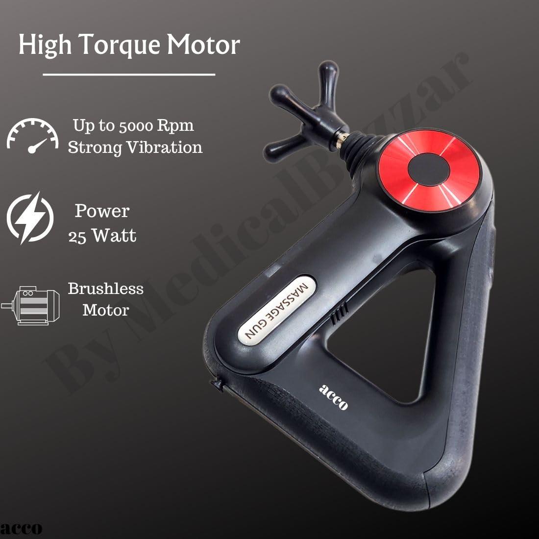 NavaFresh Basics Medical Bazzar Flex Cordless Massage Gun | Deep Tissue Percussion Body Massager Machine For Pain Relief for Men and Women | Touch Display - Percussion Muscle Massage Gun for Full Body, Black