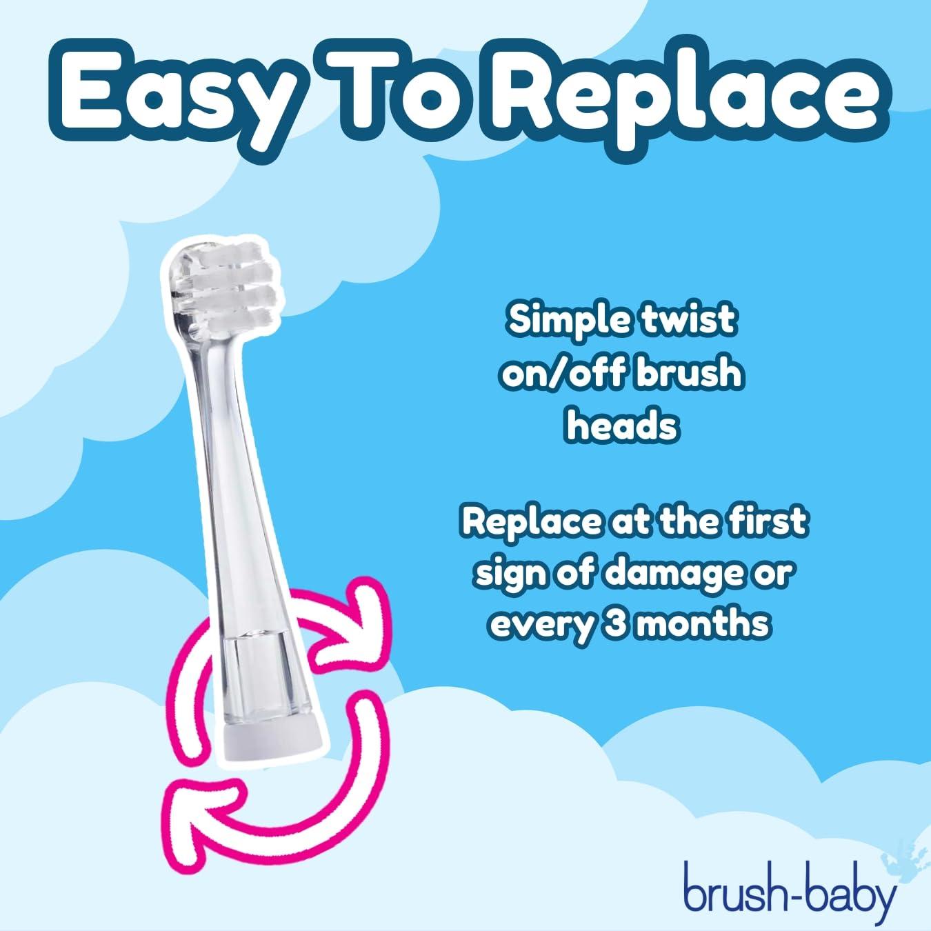 Brush-Baby Brush Baby BabySonic Replacement Heads - Pack of 2 (Ages 0-18 Months)