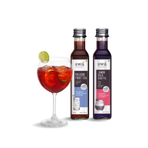 Swa Artisanal Syrups Swa Artisanal Syrups - Gin Cocktail Mixers Combo, 100% Natural, Makes 24-30 Drinks, Pack of 2 Syrups (250ml x 2)