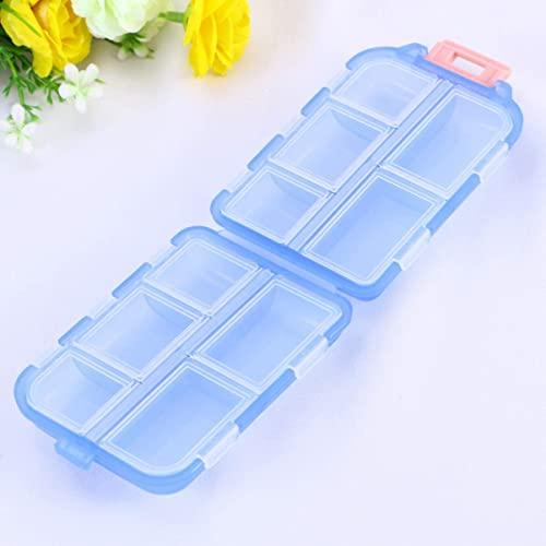 Artibetter ARTIBETTER 1pc Double Layer Pill Organizer Pill Case with 10 Compartments Portable Mini Travel Pills Box Medicine Carry Box Seal Storage Container Holder for Outdoor Camping Home Travel (Blue)