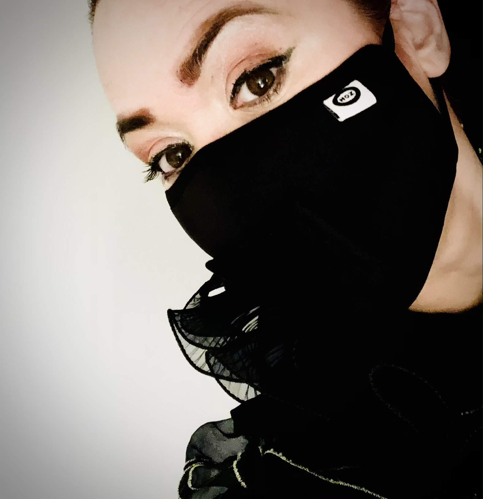 House of Zeitgeist House of Zeitgeist Activity Mask with mouth opening for Drinking, Eating, Exercising, Breathing, etc, for Women + Men + Reusable,Black,One Size Adult