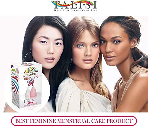 Talisi Menstrual Cup Reusable Menstrual Cups Set of 2 Large & Small Soft Cups Period Cup Feminine Hygiene Products Alternative Period Protection to a Tampons and Feminine Pads Cup Menstrual