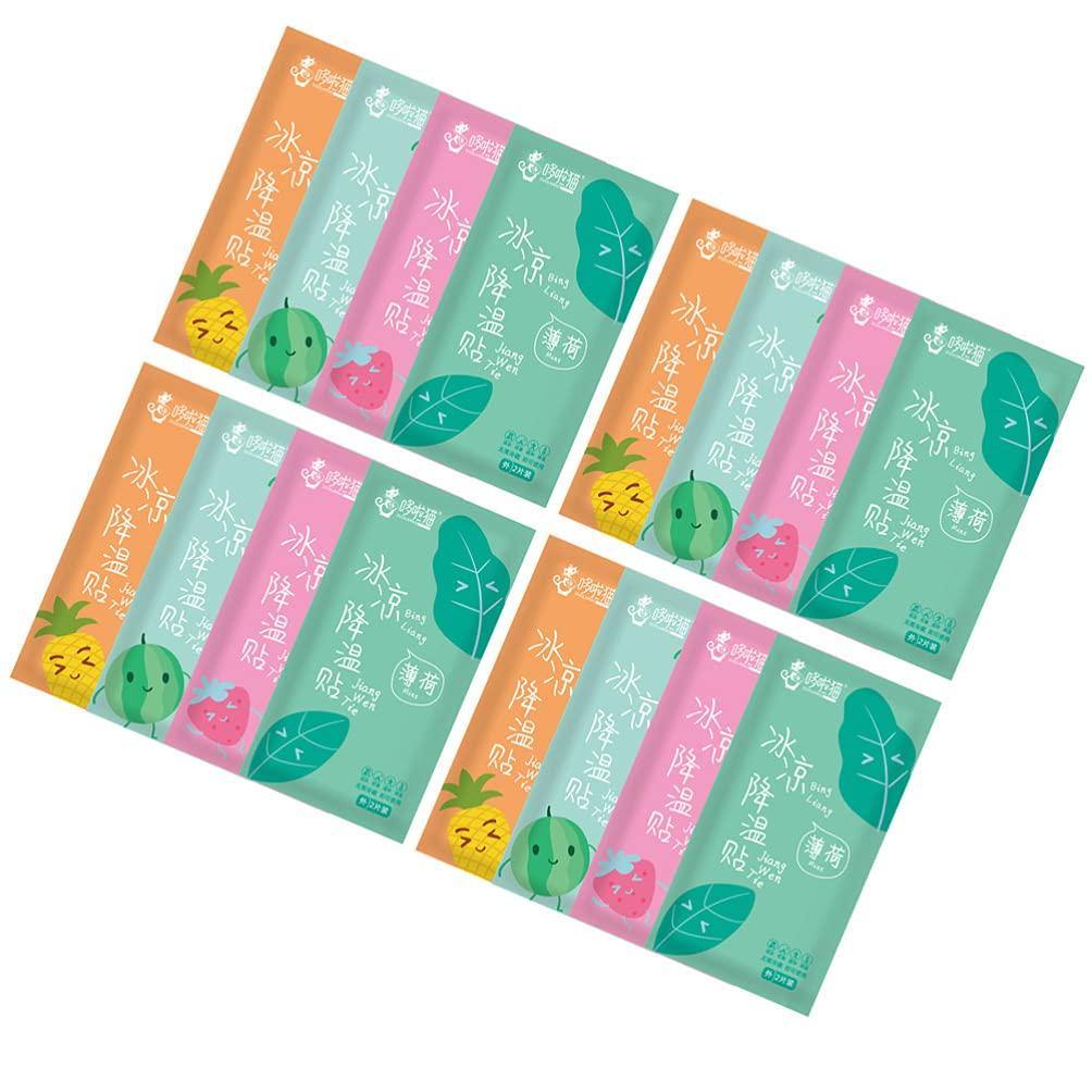 HEALLILY HEALLILY 40Pcs Cooling Forehead Strips Headache Gel Pads Fever Reducer Pad Cooling Sticker Forehead Cooling Strips