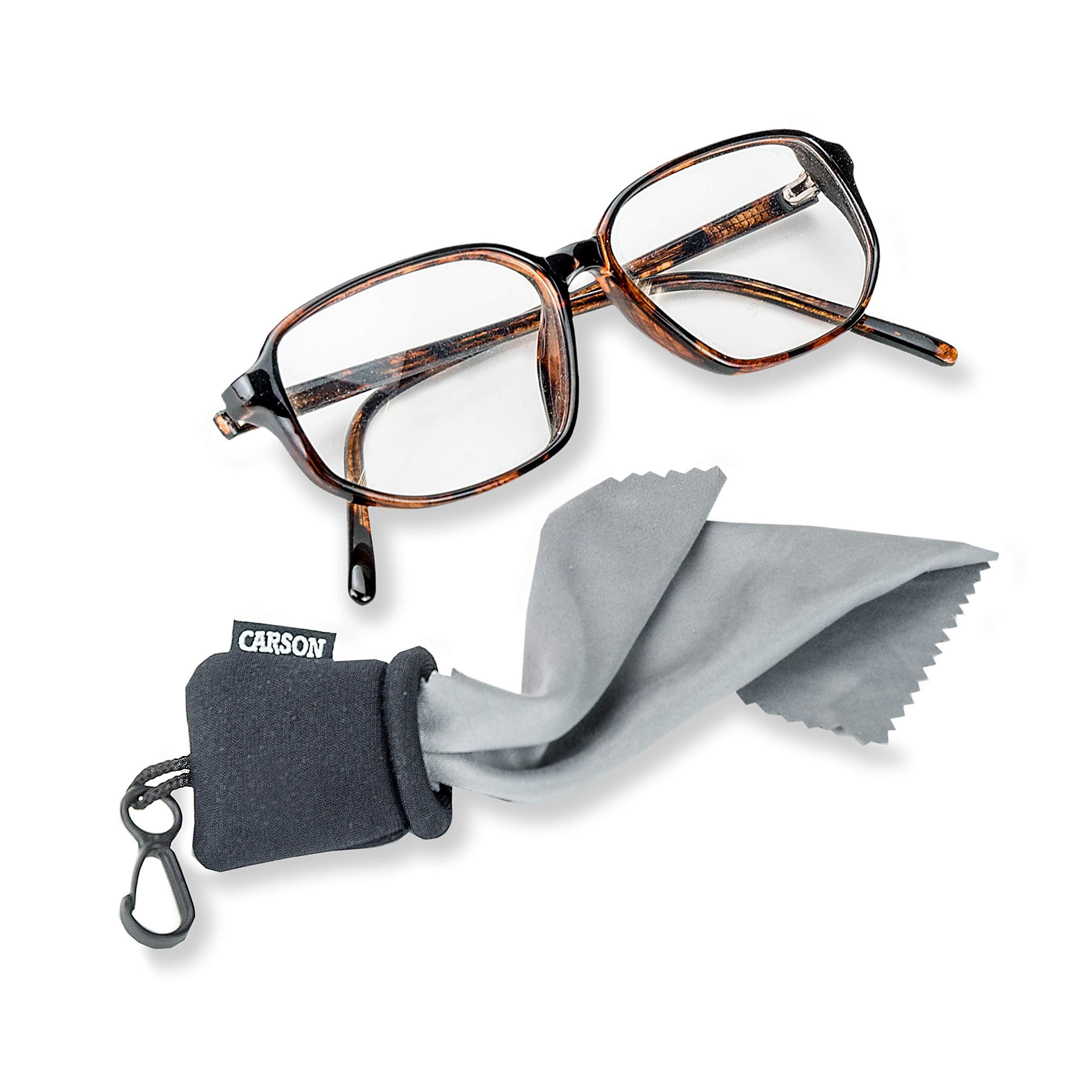 Carson Carson Stuff-It Microfiber Lens Cloth Cleaning System For Eyeglasses, Smartphones, Tablets, Optics, Lenses, Cameras and More - Black (SN-40BKAM)