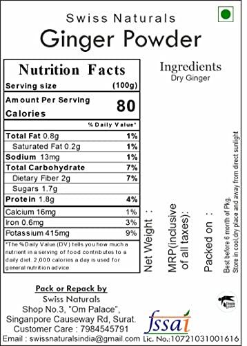 Swiss Naturals Swiss Naturals Organic Dry Ginger Powder/Sunth Powder, 100g