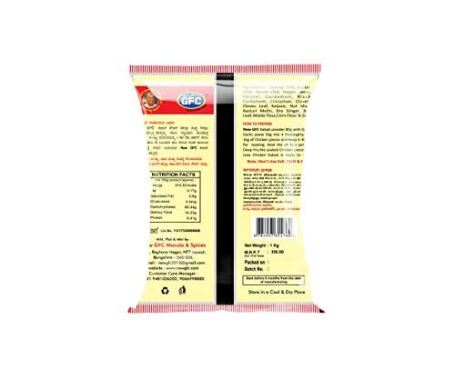 GFC GFC Premium Kabab Masala Powder | Just Marinate & Cook Restaurant Dhaba style | Ready To Cook for Aromatic Flavourful Cooking | Perfect for Cooking, Instant Kabab Masala Ready To Use -1 Kg (Pack of 5)