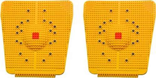 SHEEJAI Acupressure Mat Relieve Stress Pain Acupuncture Massager (Yellow) Yellow 6 mm Acupressure Mat pack of-2