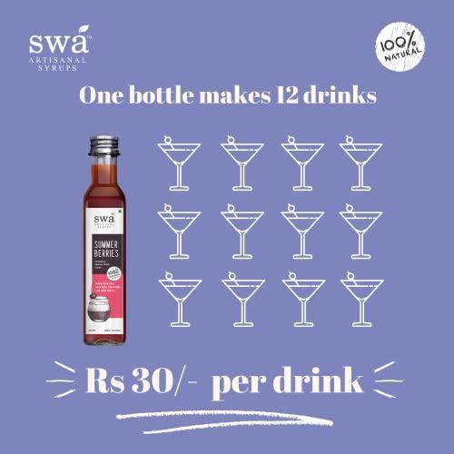 Swa Artisanal Syrups Swa Artisanal Syrups - Mocktails & Party Drinks Mixer Combo, 100% Natural, Makes 24-30 Drinks - Pack of 2 Syrups (250ml x 2)