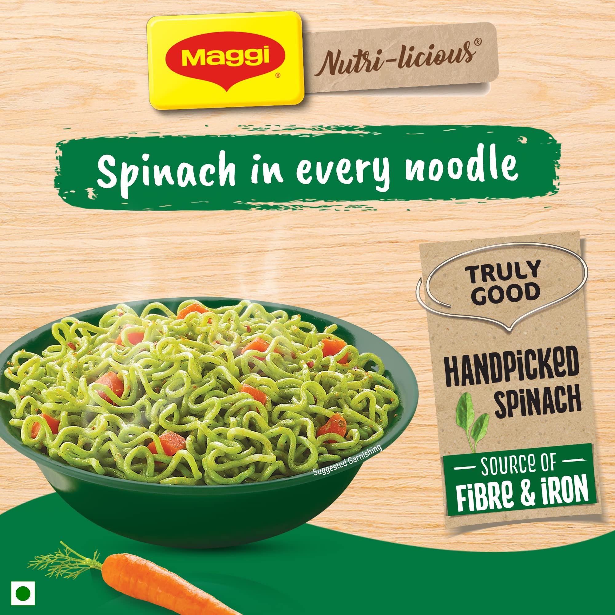 MAGGI Maggi Nutri-Licious Masala Veg Atta Noodles with Spinach Pouch, 72 g