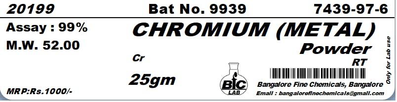 BFCLAB CHROMIUM (METAL) POWDER - 25gm CAS No. 7440-47-3
