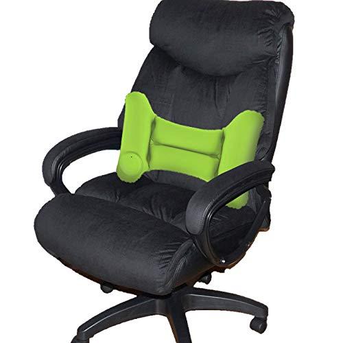 eCostConnection eCostConnection Inflatable Back Lumbar Support Pillow with Built-in Manual Pump and Soft Lining (Green) + Microfiber Cloth