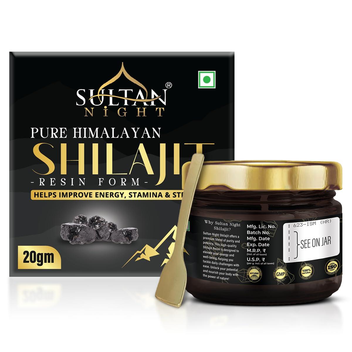 Sultan Night Sultan Night Himalayan Shilajit/Shilajeet Resin Helps Improve Strength | Immunity | Metabolism | Stamina | Energy and Help Boost Energy Levels Naturally (20g)