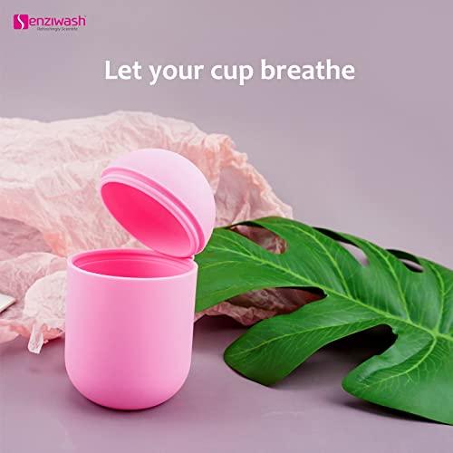 Senziwash Senziwash Menstrual Cup Sterilizer and Case | Easy-To-Use | Kills 99% Of Germs In 3 Minutes | Microwave Friendly | Reusable Silicone Sterilizing Holder (Sterilizer & Case (Pink))