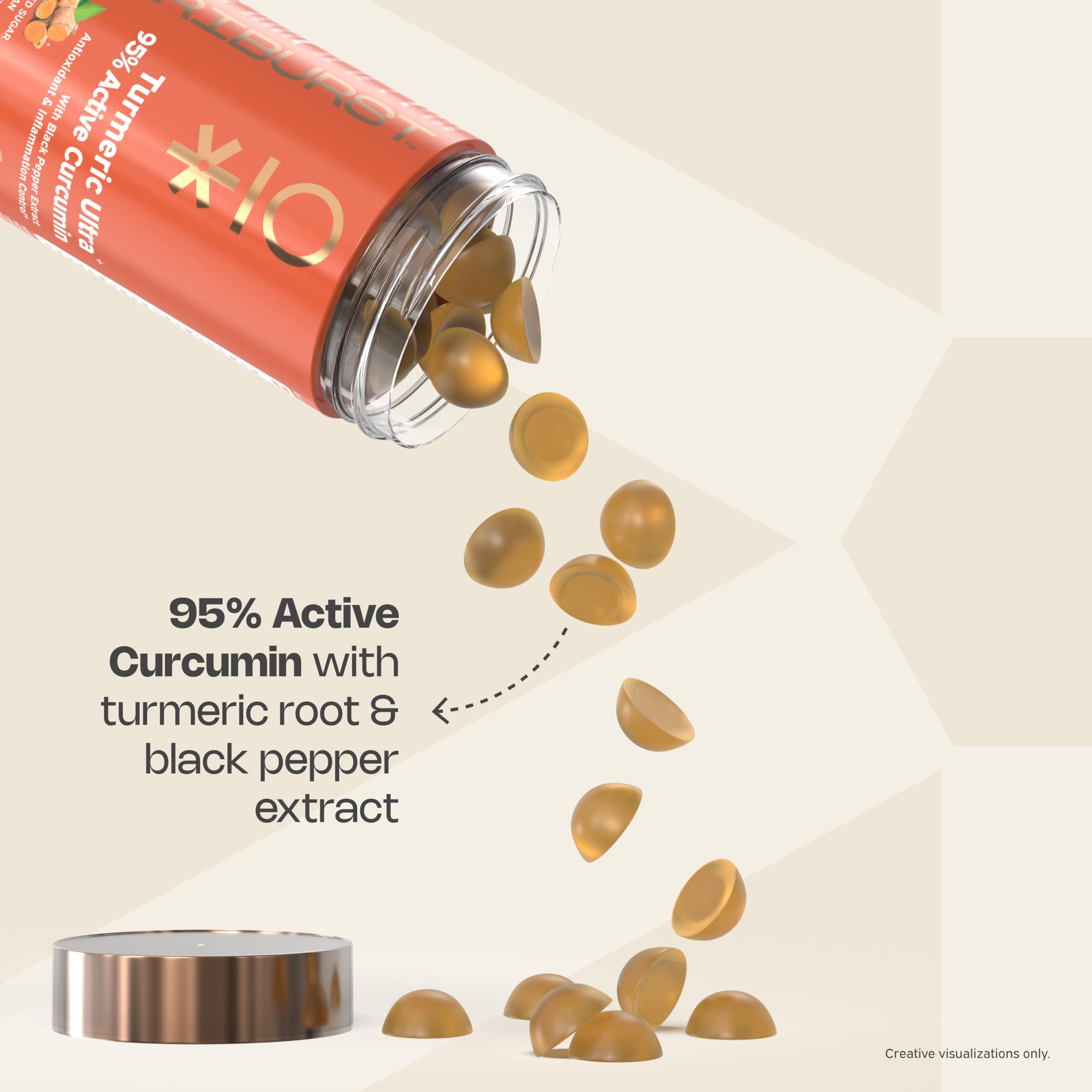 Nutriburst Nutriburst Turmeric Ultra Gummies With 95% Active Curcumin 800Mg & Black Pepper, Gut Health Management | Anti-Inflammatory & Digestion | Antioxidant & Anti-Ageing Skin | 30 Gummy