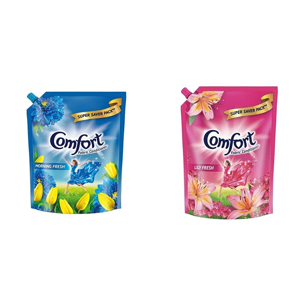 Comfort Comfort After Wash Morning Fresh Fabric Conditioner Pouch - 2 L & After Wash Fabric Conditioner Pouch - 2 l Combo