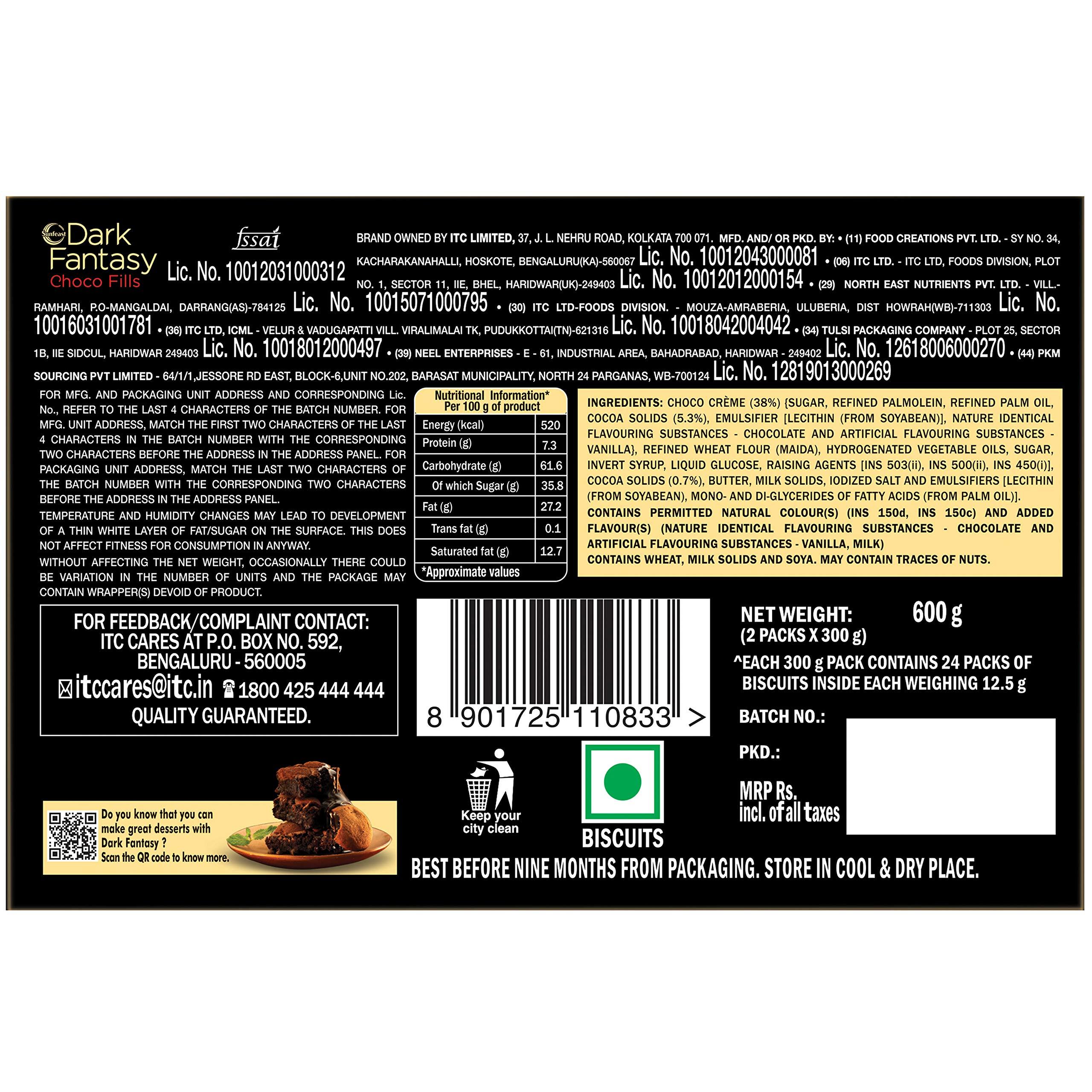 Sunfeast Sunfeast Dark Fantasy Choco Fills, 600 g , Candyman Fantastik Treat Pack, Choco Wafer Rolls, 200g