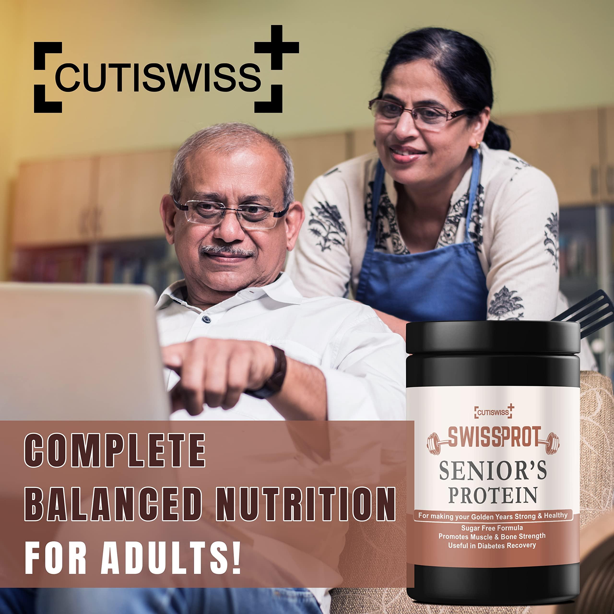 CUTISWISS CUTISWISS Protein Powder Supplement for Senior Citizens | Protein Powder for Elders, 40+ & Old Age Men & Women (360 Gm)