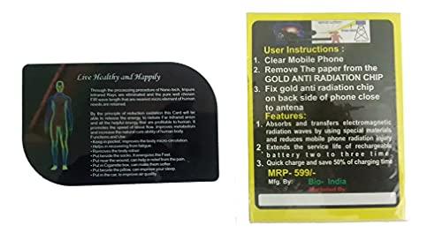 Pentbuns 2 mm Bio Energy Card and 1 Anti-Radiation Chip (Phone, Laptop, Tablet, Mobile, PC Etc) for Men and Women Pack of 2 (Multicolour)