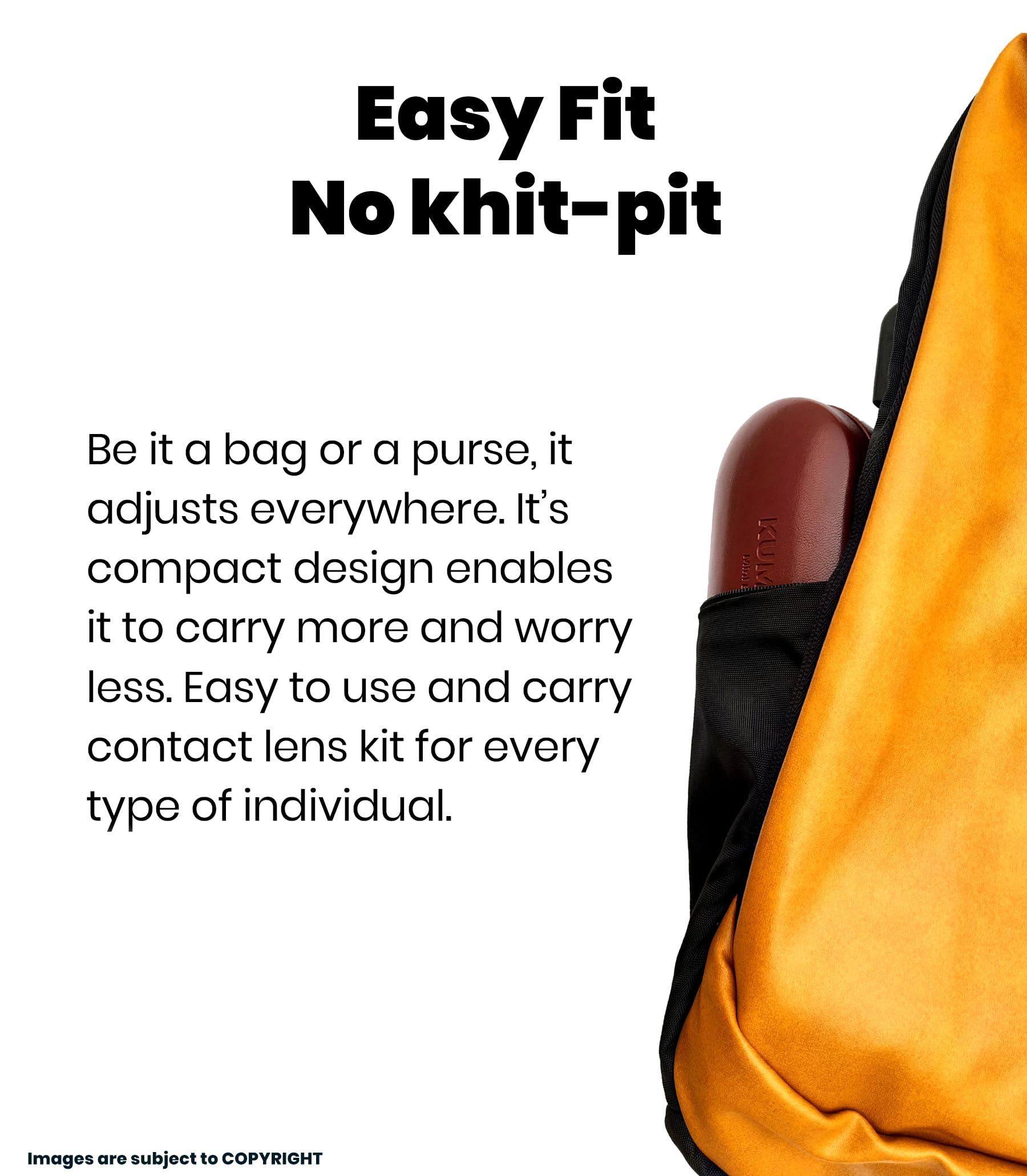 SPECTACKLE SPECTACKLE MBC Contact Lens Case | 2-in-One Portable Contact Lens case and Glasses Dual case | Tweezer | Solution Bottles | Lens Holder | Mirror (Floral Blue)