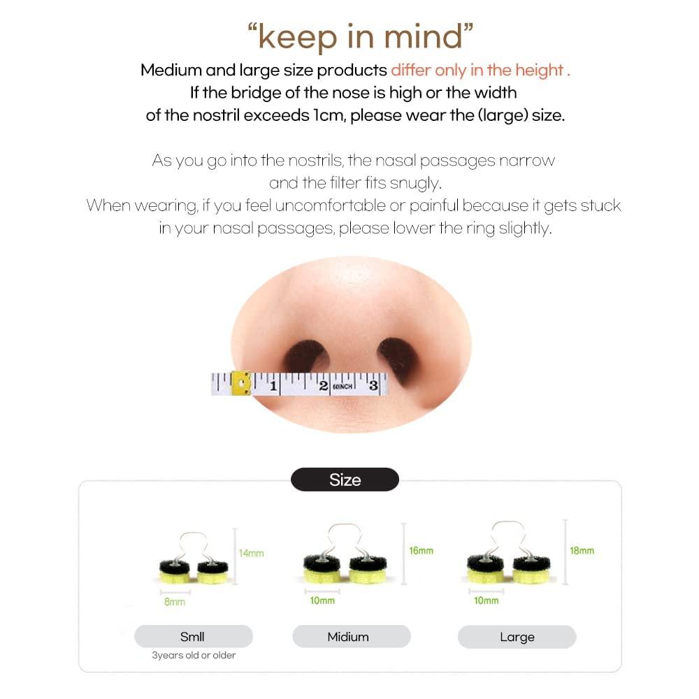 KOKOK KOKOK 3-Ply Nose Filter Reusable Breathable Nasal Plugs Air Filteration for Dust, Pollution, Block Cold Air - Pack of 3 (Small)