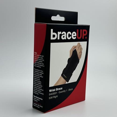 BraceUP BraceUP Wrist Support Brace with Splints for Carpal Tunnel Arthritis - Right Wrist (S/M)