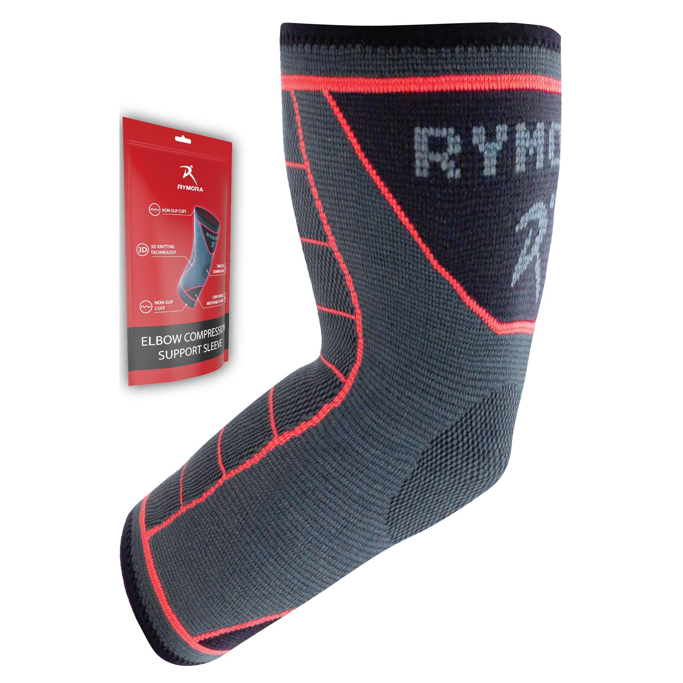 Rymora Rymora Fitness Elbow Brace- L, Compression Support Sleeve for Tendonitis, Tennis Elbow, Golf Elbow Treatment, Weightlifting & Weak Joints - Reduce Joint Pain During Any Activity!