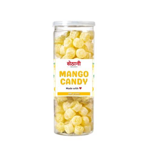 Sethani Organics Sethani Candy, Combo Pack of 2 - Orange Candy & Mango Candy, Combined Weight 400gms II Flavoured Sugar Candy II Assorted sweet candy pack for kids II Sweet & Chatpata Candy II