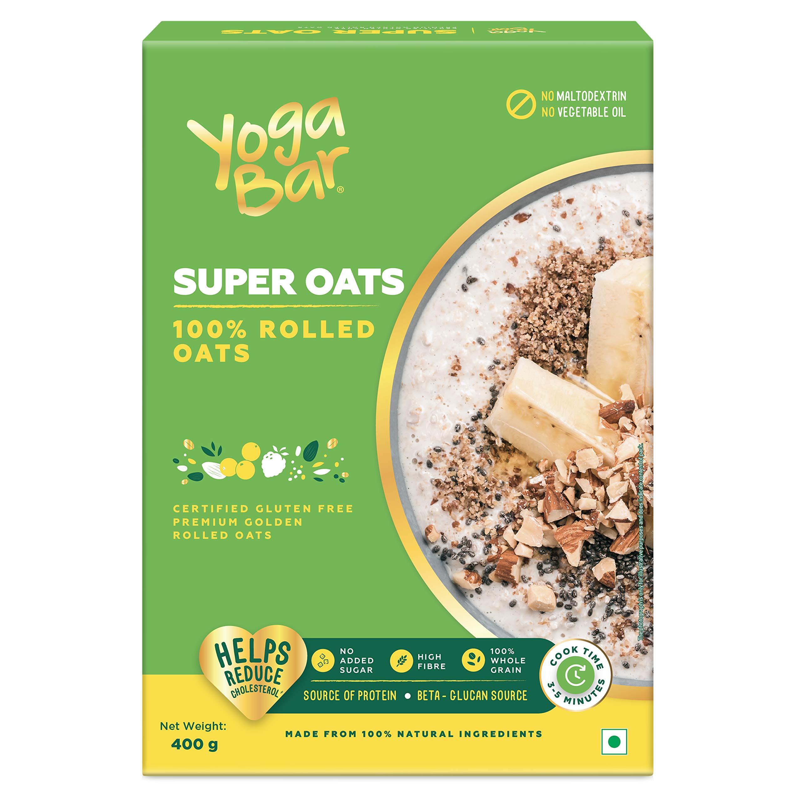 Yogabar Yogabar Pure Peanut Butter | Super Oats Premium Golden 100% Rolled Oats Combo Pack - 800gm