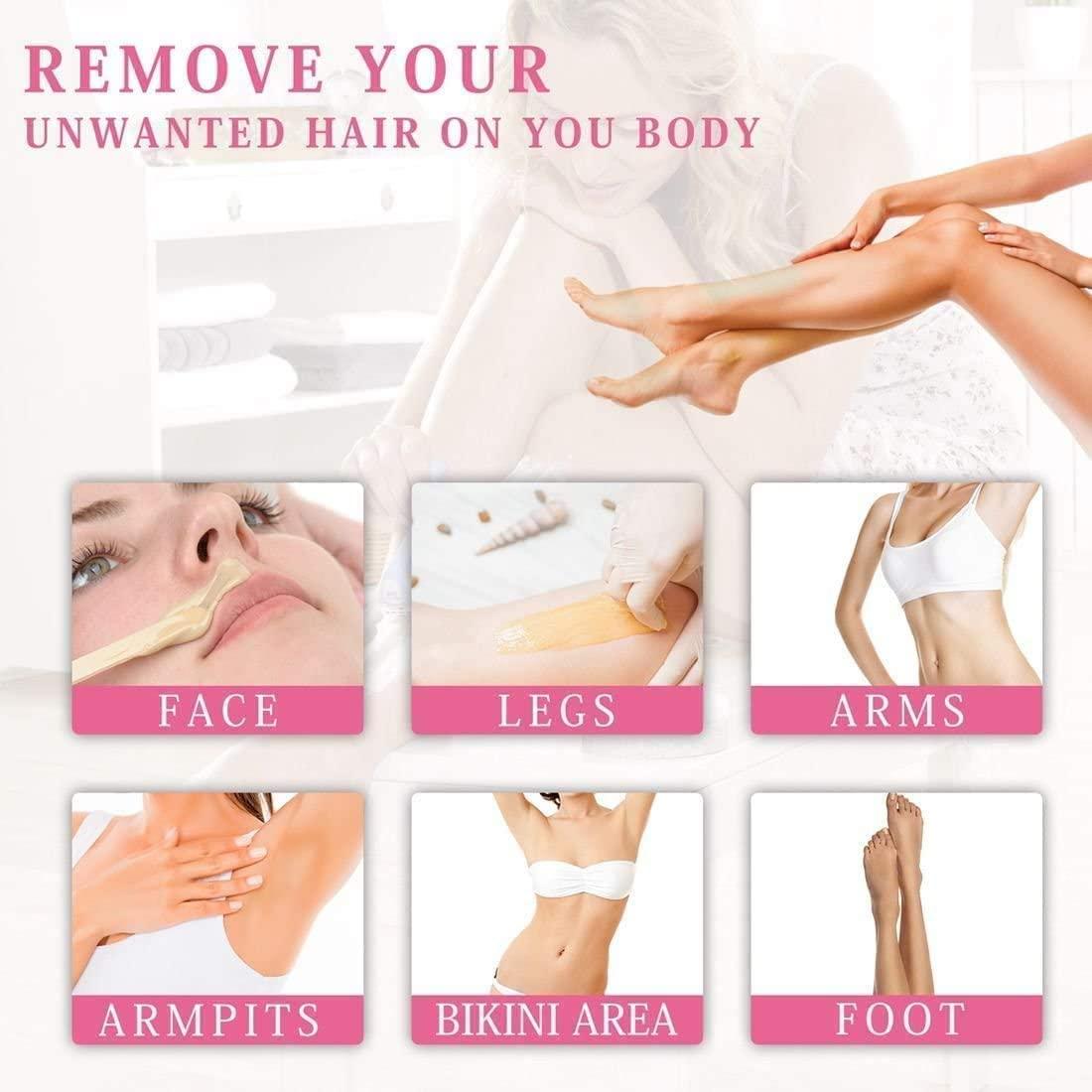 ZSIGNS Wax Warmer,Professional Electric Hot Wax Warmer Hair Removal Kit Waxing Kit Wax Melts for Hard Wax Beans,Painless Wax Remover for Legs, Face, Body, Bikini Area Home Waxing Kit