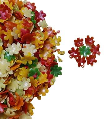 SR Foods SR Foods Ready To Fry Mixed Colour Flower Crackers Fryums With Chat Masala | Mixed Colour Pattasu Vathal | Papad | Vadiyalu (250g (Pack Of 3))