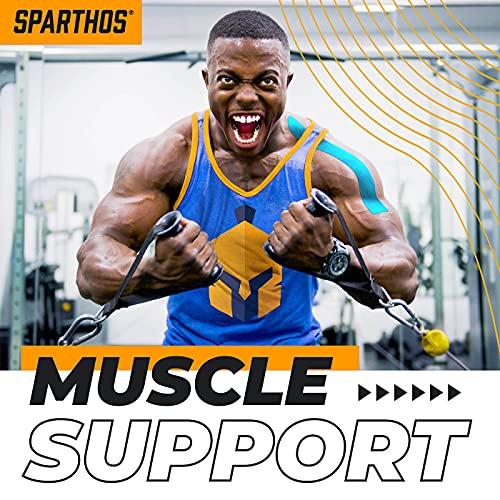 Sparthos Kinesiology Spartan Tape Perfect Support for Athletic Sports Recovery and PhysioTherapy with Taping Guide Inside, Uncut, 2 Inch x 16.4 Feet Roll (Desert Beige)