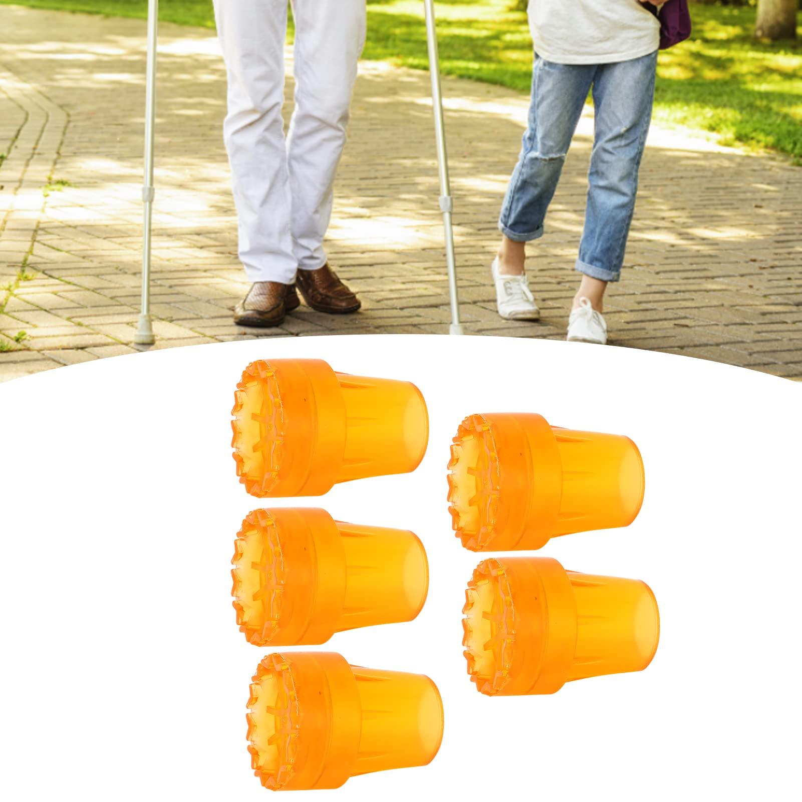 Dioche Crutch Tips, 5Pcs 19mm Thicken Crutch Tip Skid Resistant Rubber Cane Tip Wearproof Crutches Accessories