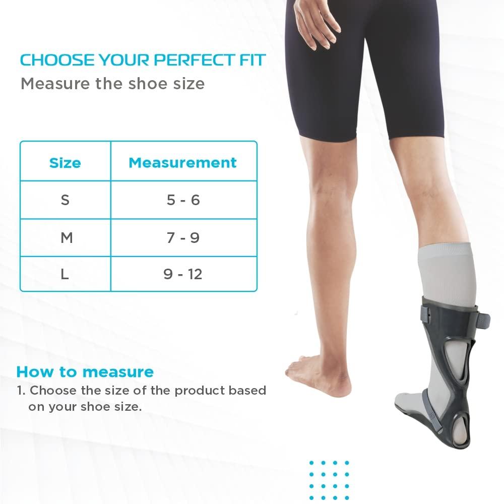 Vissco Vissco Ankle Support Adjustable Foot Drop Splint for patients suffering from Foot Drop, Prevents Axial Rotation of The Leg And Foot (Left Leg) - Small (Grey)