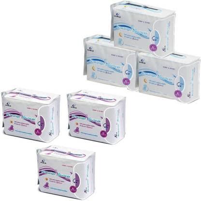 Generic AIRIZ Active Oxygen and Negative ION 3 Night and 3 Day Sanitary Pad Set of 6