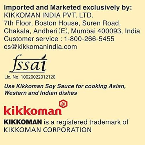 Kikkoman Kikkoman Naturally Brewed Soy Sauce - 500ml | Made in Japan, All Purpose Seasoning - 4 ingredients- Soy Beans, Salt, Water, Wheat | Vegetarian, No Added Colour or Preservatives