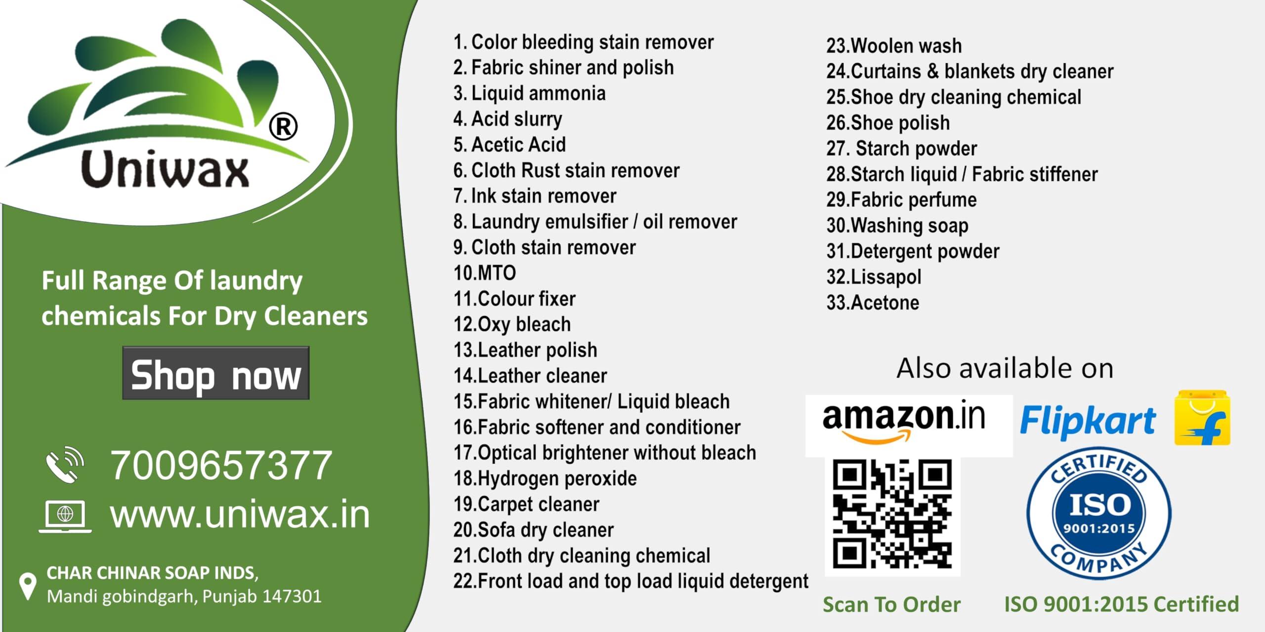 uniwax uniwax Fabric shiner, color enhancer, Saree polish Garment shine enhancer fabric finishing liquid 1kg