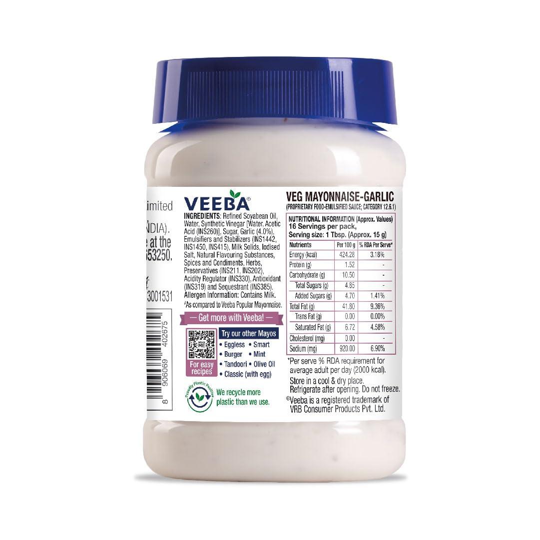VEEBA Veeba Mayonnaise Combo - Eggless Mayonnaise, 250gm with Garlic Mayonnaise, 250gm and Burger Mayonnaise 250gm - Pack of 3