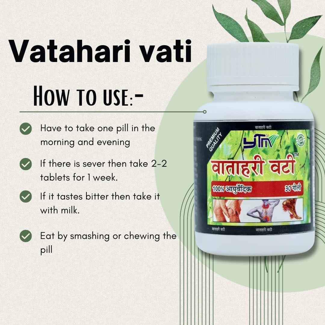 ytm ytm vatahari vati Ayurvedic tablets for Relief from Knee and Joint Pain,Muscle Pain 60 tablets (pack of 2)