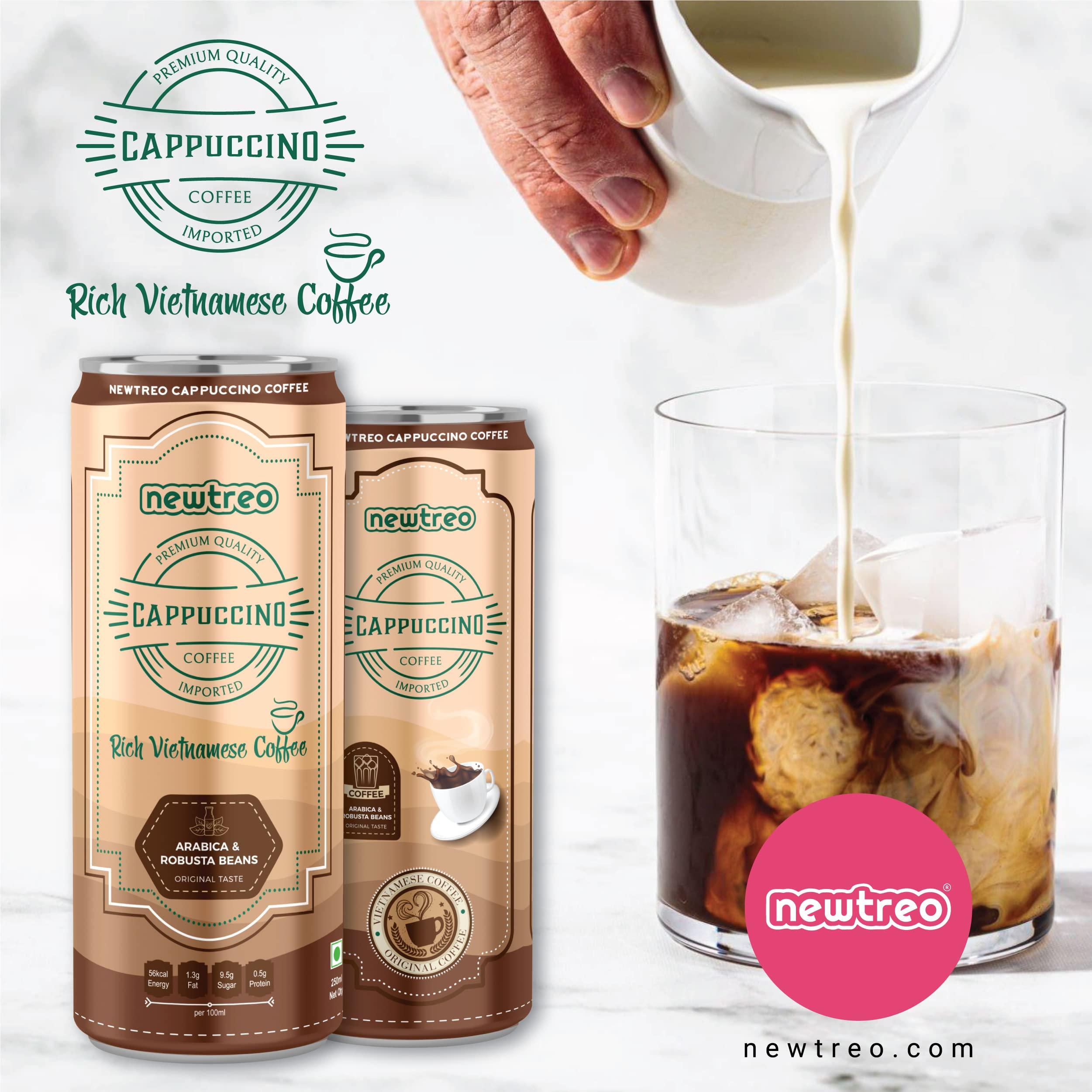 Newtreo Newtreo Vietnamese Coffee | 6 x Caffè Latte & 6 x Cappuccino Coffee Combo I Arabica & Robusta Beans | Premium Coffee Drink | Imported from Vietnam | 12 x 250ml cans