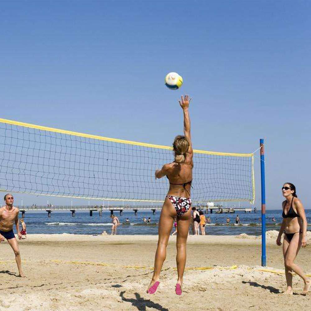 WLBON Beach Foot Pads Barefoot Adhesive Invisible Shoes Stick on Foot Pad Stickers Stick on Soles Anti-Slip Waterproof Silicone Unisex Footing Pad For Surfing Yoga Swimming 6 Pack Black Blue 7-9.5 Size