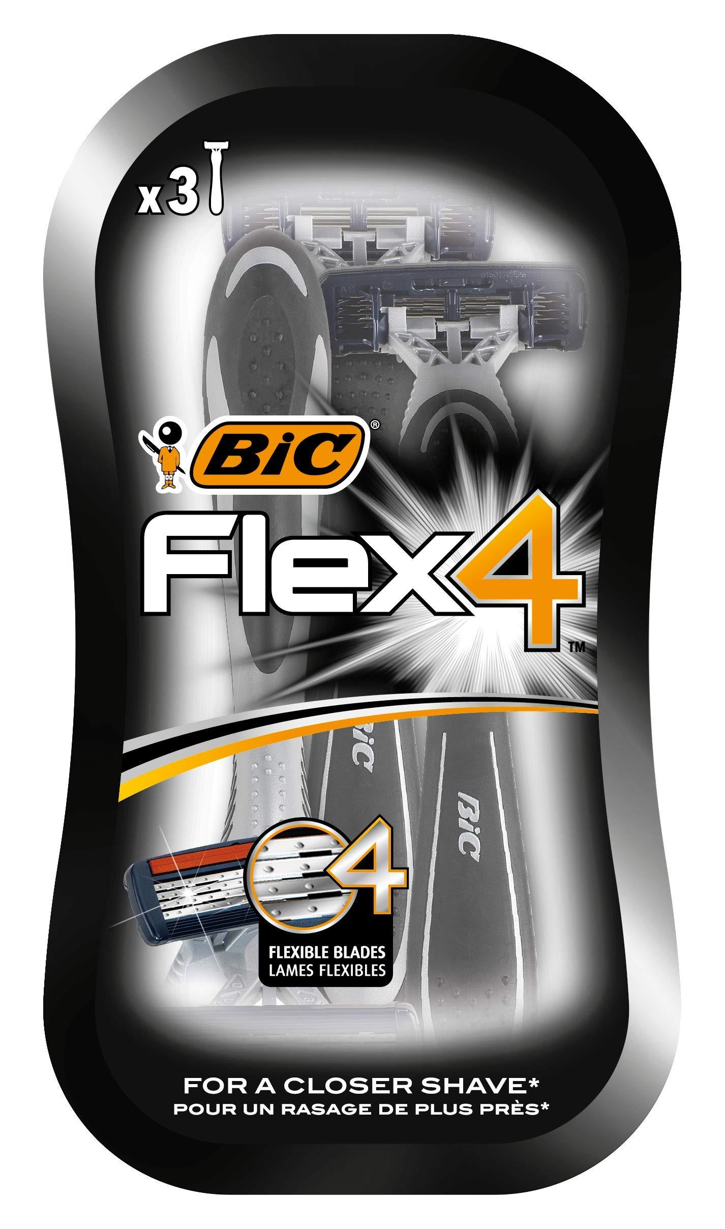 BIC BiC Comfort 4 Quadruple Blade Mens Disposable Shaver Blister of 3