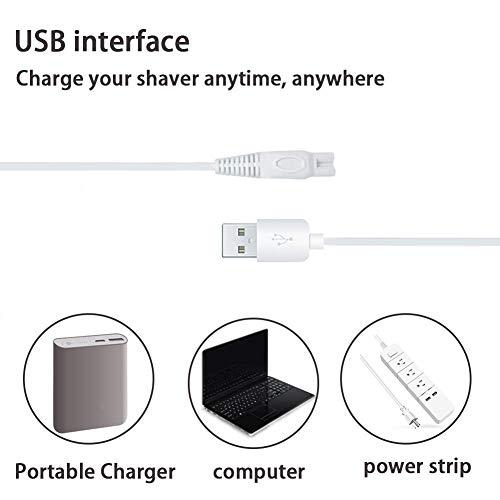 INVODA Shaver for Women USB Charging Cable for Finishing Touch Flawless Body Rechargeable Ladies Shaver and Trimmer Replacement Charger