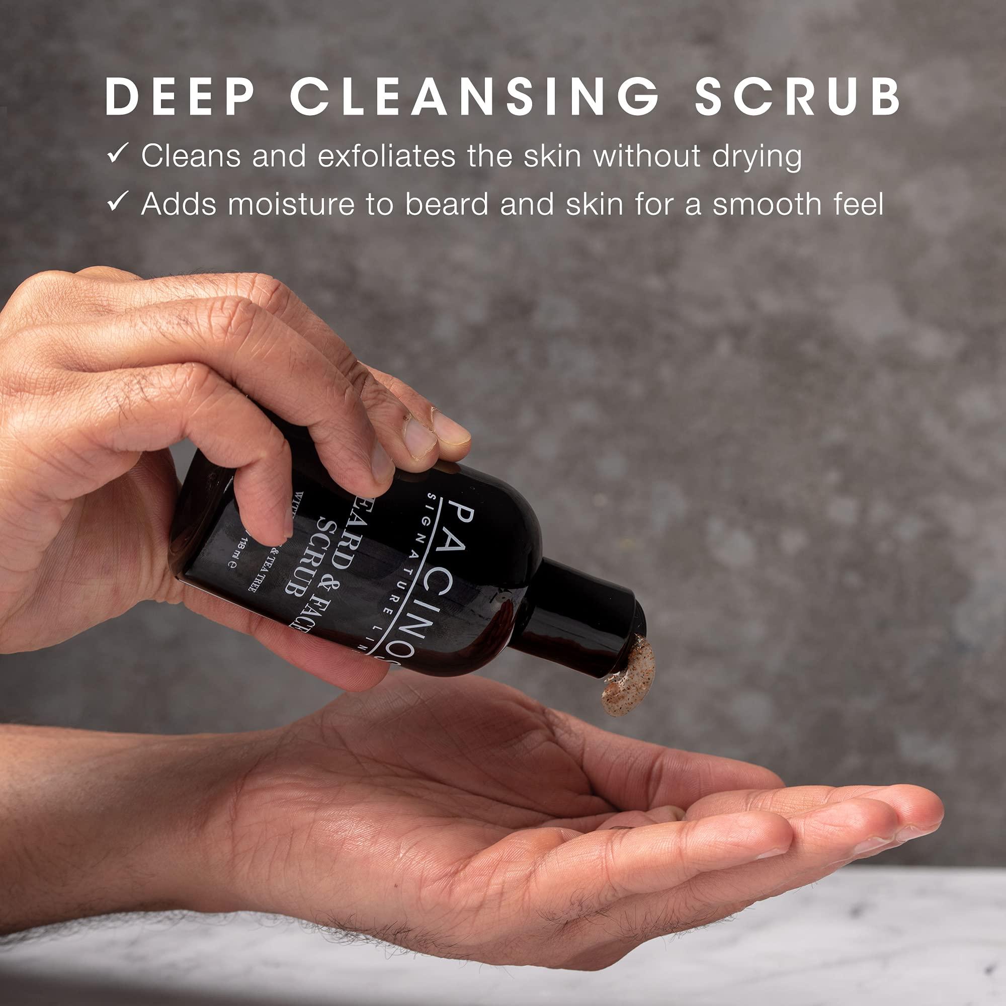 Pacinos Pacinos Shave System Aloe & Tea Tree Beard & Face Scrub 4 oz