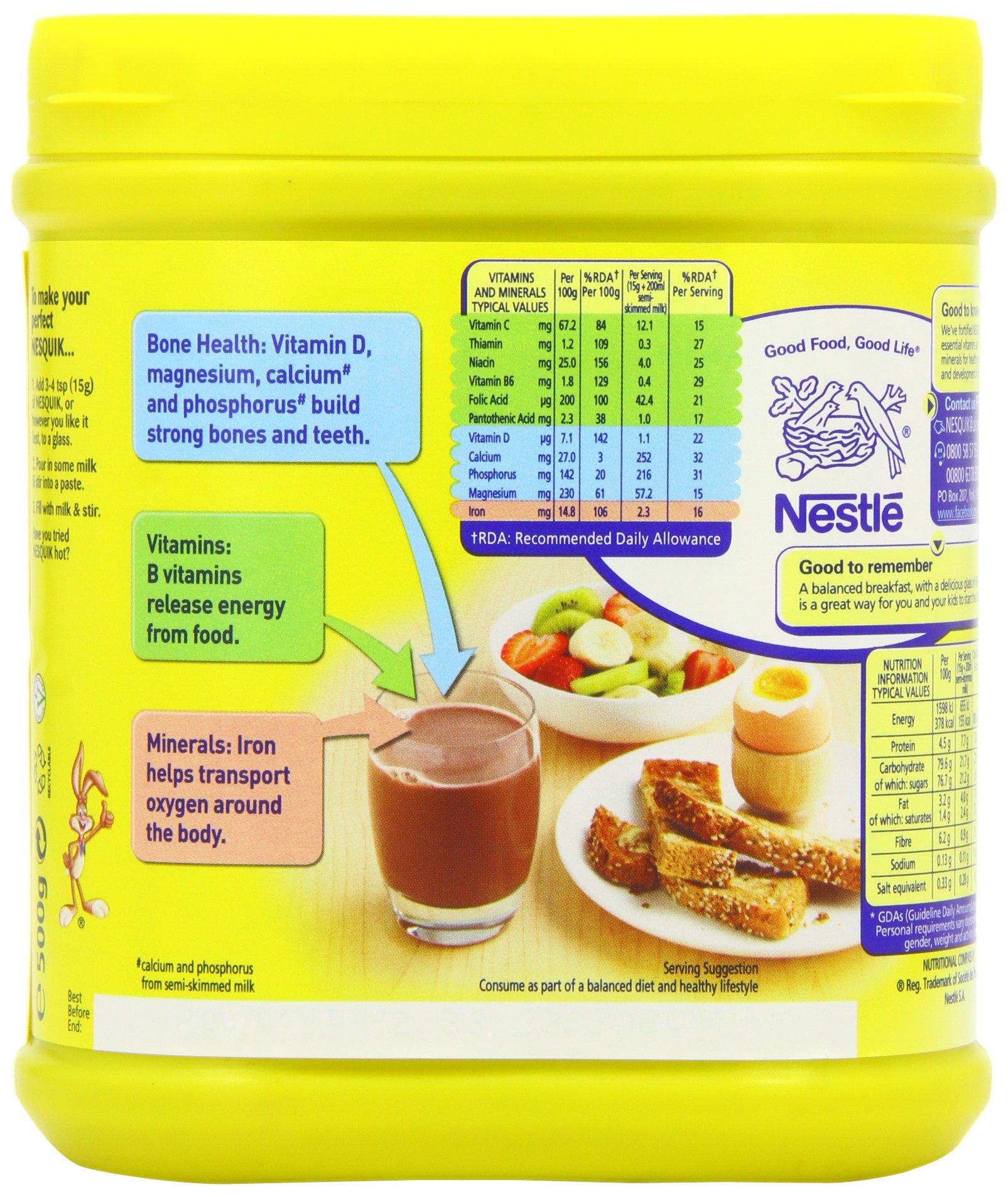 Nestle Nestle Nesquik Chocolate Flavour Milkshake Mix, 17.64 oz / 500 g