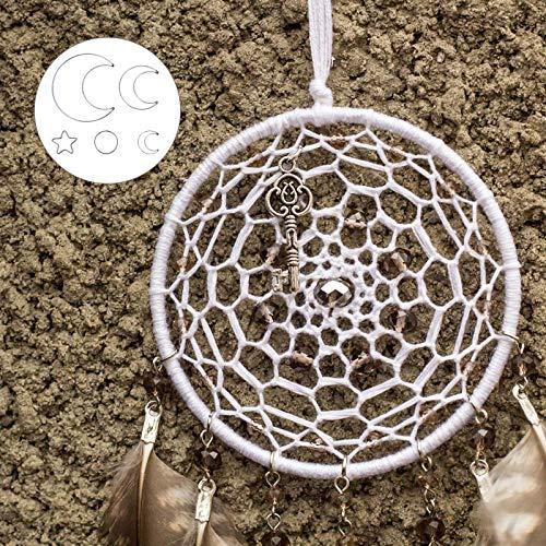 HEALLILY 20Pcs Moon Dream Catcher Rings Star Circle Macrame Hoop for DIY Craft Decoration