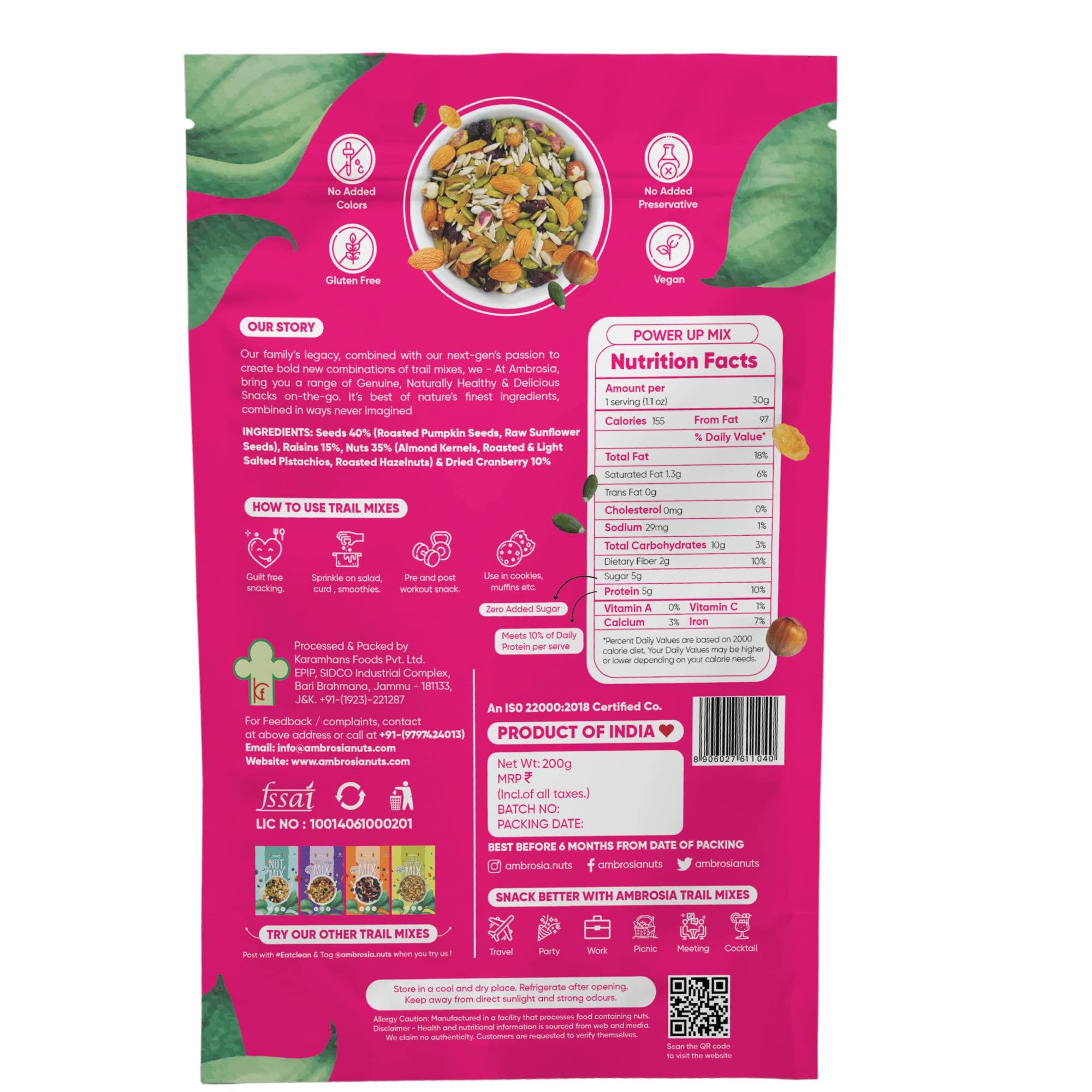 Ambrosia Ambrosia Trail Mix Combo NutMix, BerryMix, PowerMix, MorningMix 800g | each item weight 200g